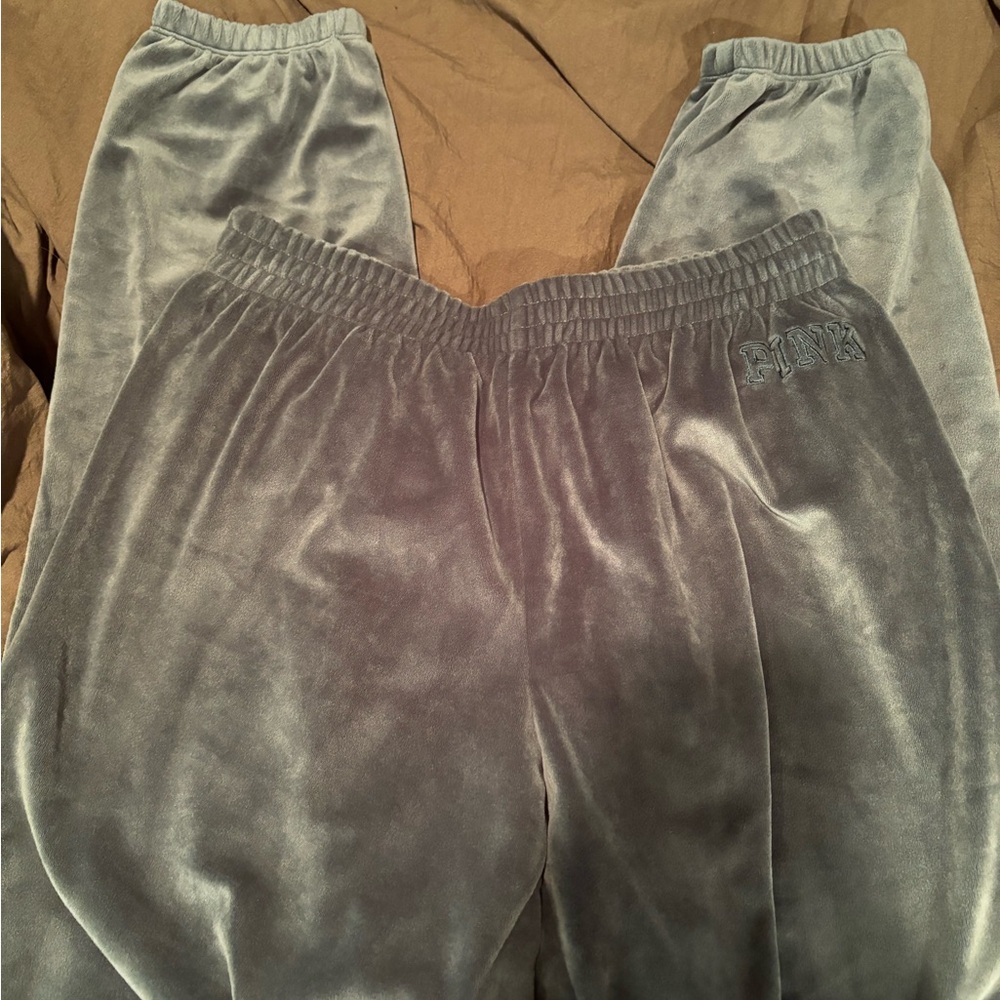 velvet dark green victoria’s secret pink sweatpants